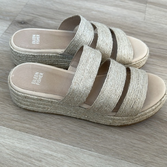 Eileen fisher Mayla Jute Espadrille Sandal women size 8 color natural NWOB